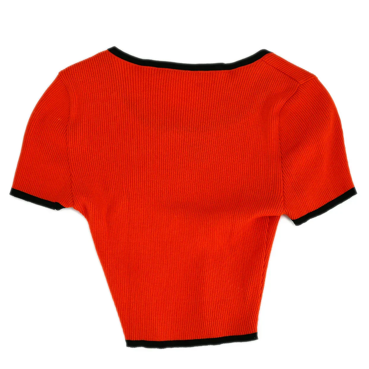 Chanel Cropped T-shirt Top Red 95P #34 - Image 2