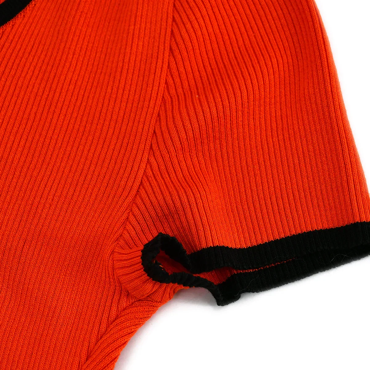 Chanel Cropped T-shirt Top Red 95P #34 - Image 5
