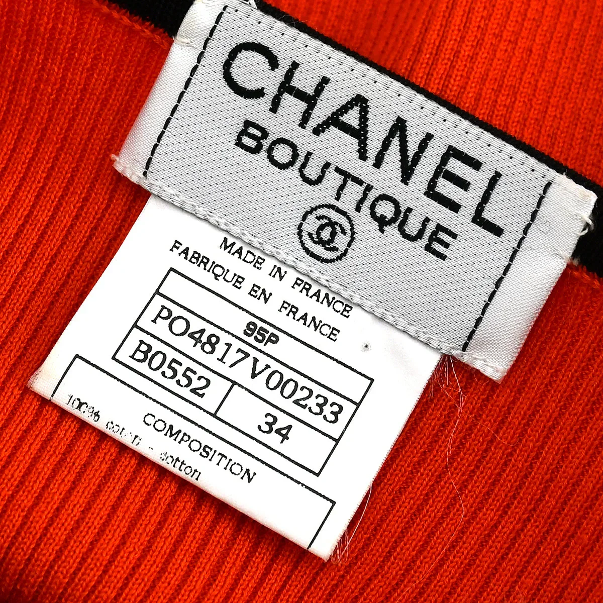 Chanel Cropped T-shirt Top Red 95P #34 - Image 9