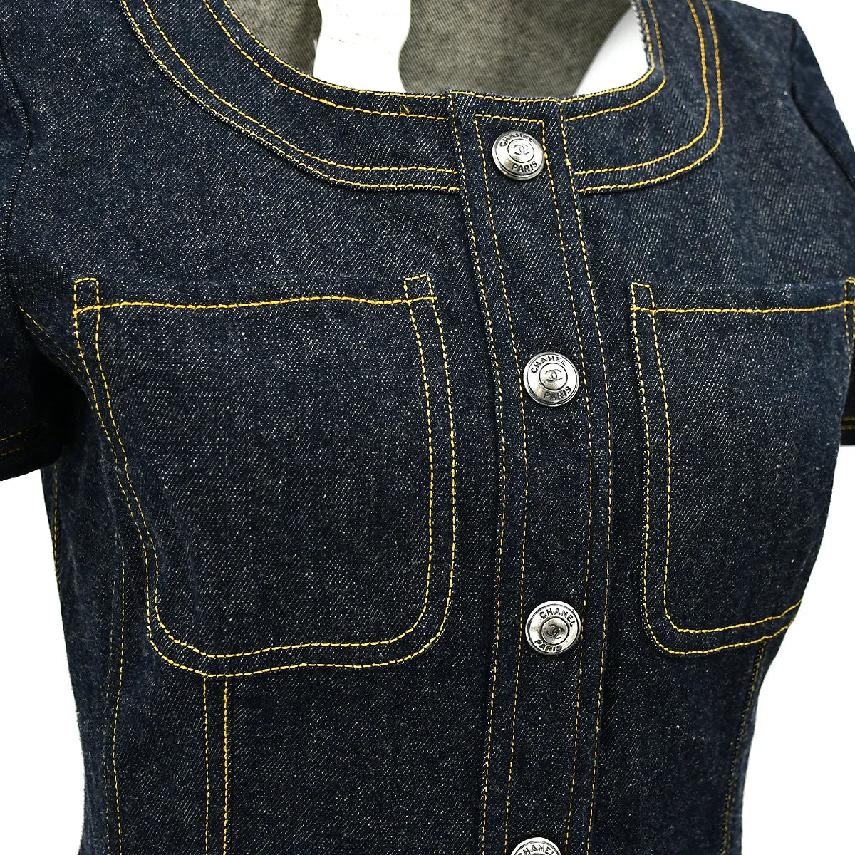 Chanel Denim Dress Indigo E97 #36 - Image 5