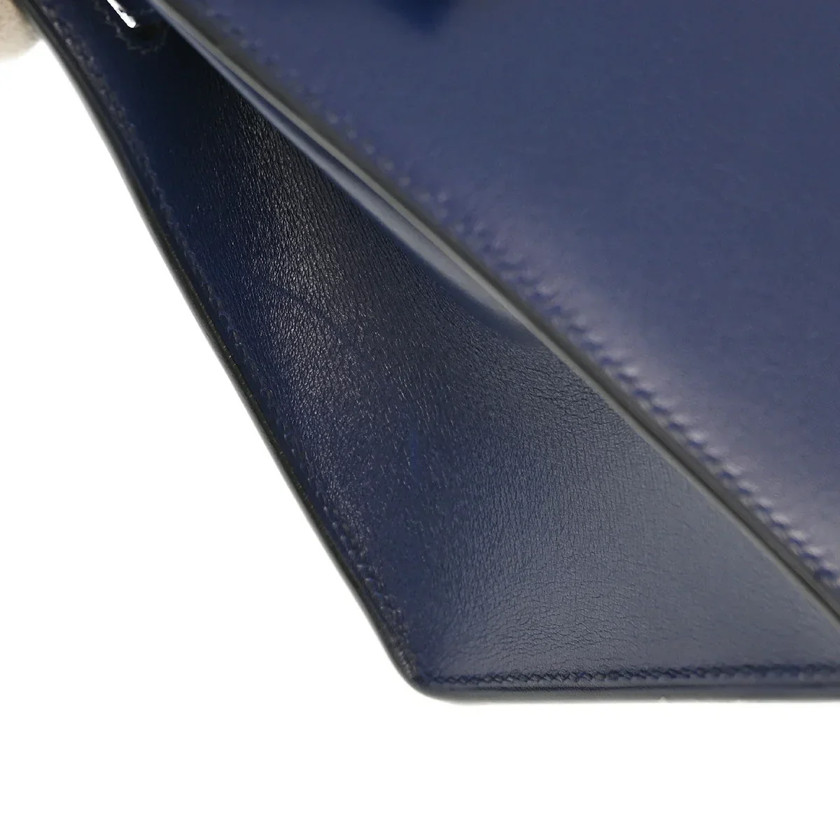 Hermes * 1996 Blue Box Calf Kelly 20 Sellier 2way Shoulder Handbag - Image 7