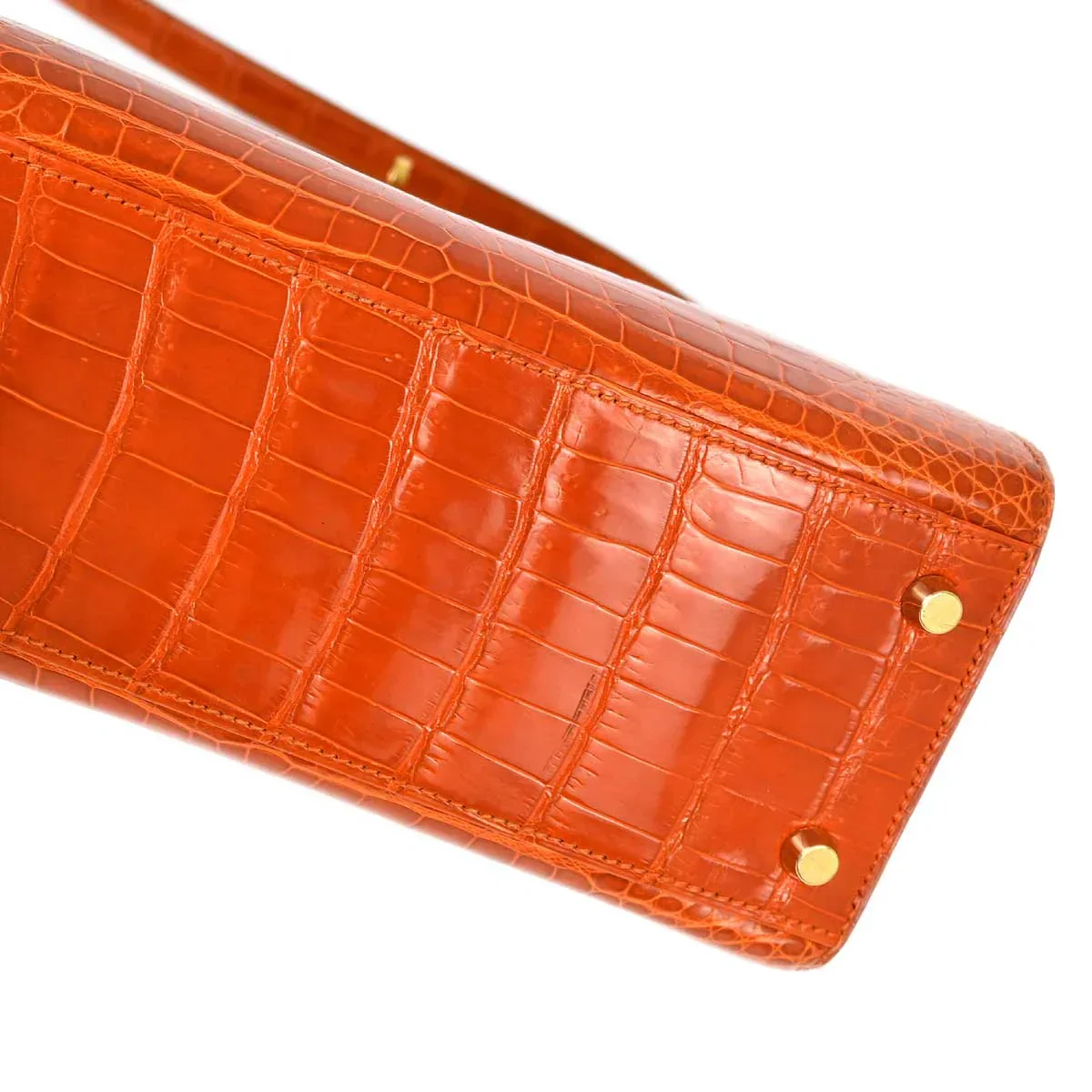 Hermes * 1994 Pain d'epice Crocodile Porosus Kelly Sport MM Shoulder Bag - Image 3