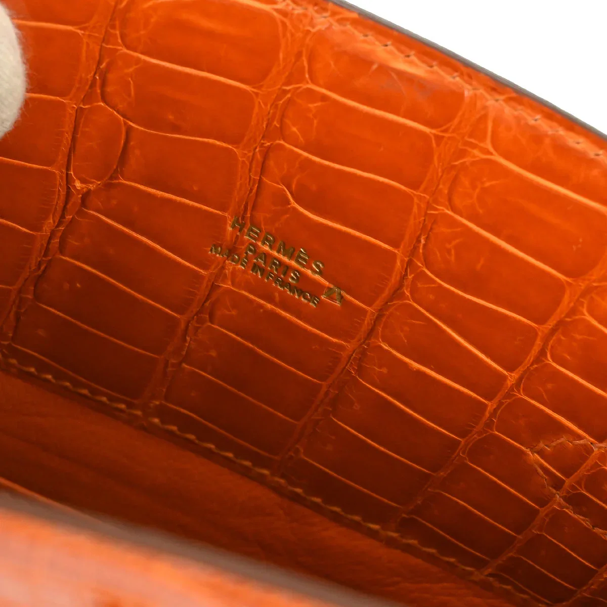 Hermes * 1994 Pain d'epice Crocodile Porosus Kelly Sport MM Shoulder Bag - Image 8