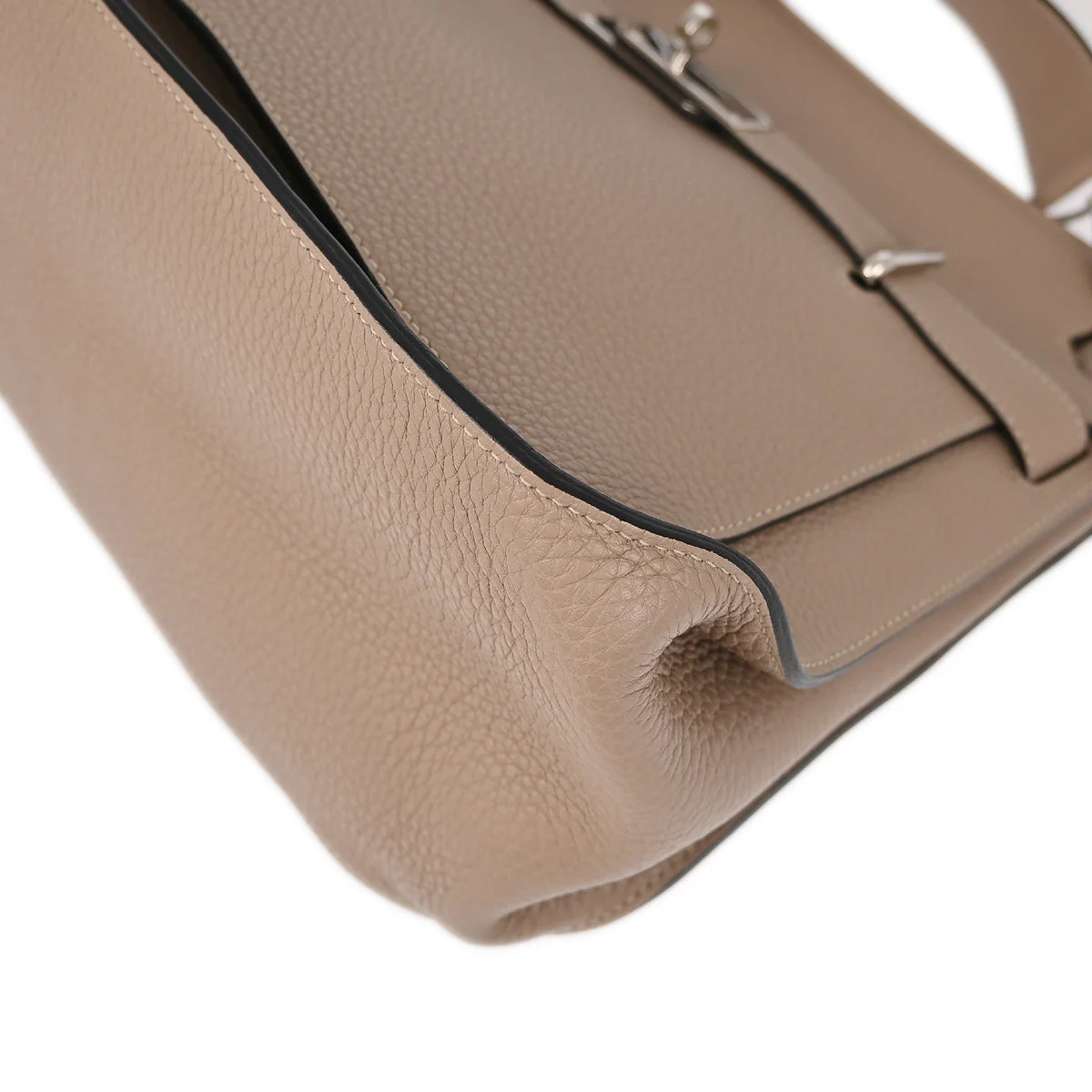 Hermes 2010 Gris Tourterelle Taurillon Clemence Jypsiere 34 Shoulder Bag - Image 4