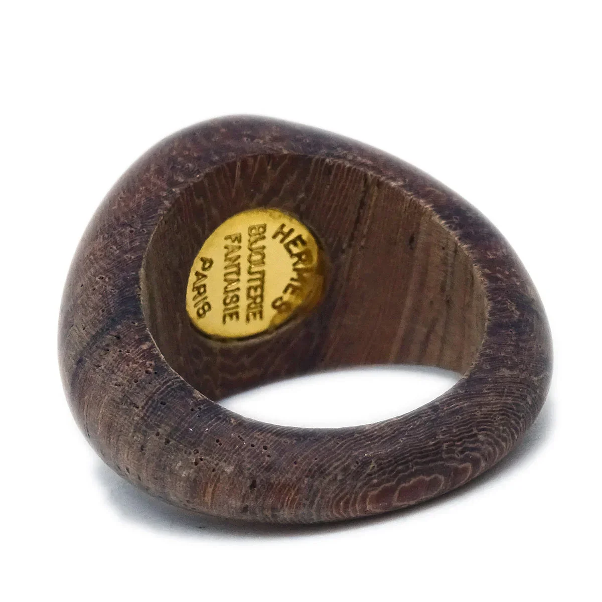 Hermes Bijouterie Fantaisie Wood Ring Brown #51 #11 - Image 2