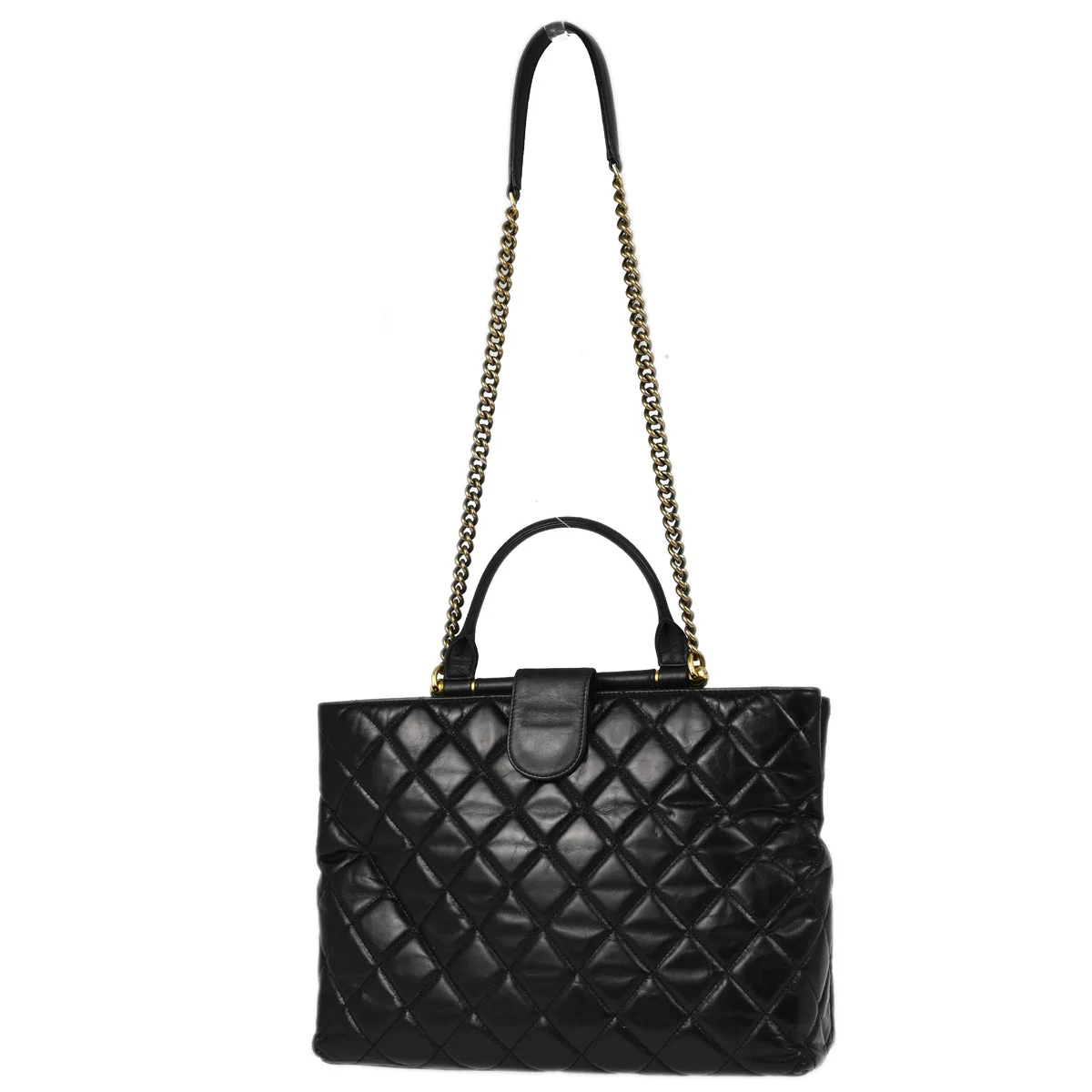 Chanel 2017 Paris in Rome Black Calfskin Castle Rock Tote 2way Handbag - Image 2