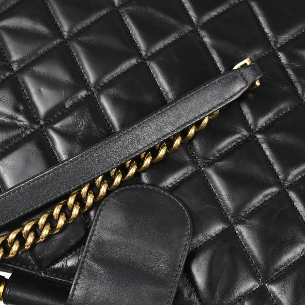 Chanel 2017 Paris in Rome Black Calfskin Castle Rock Tote 2way Handbag - Image 6
