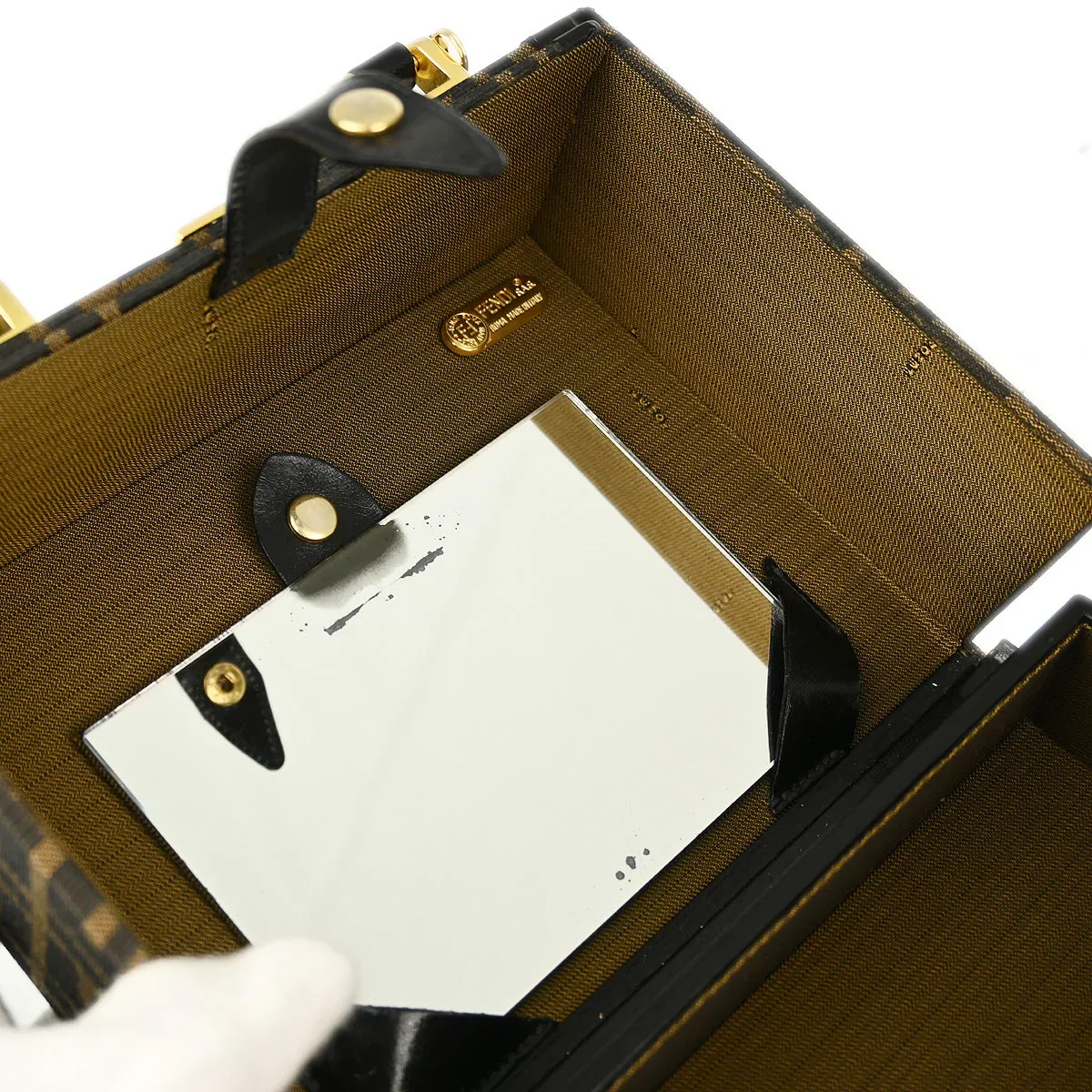 Fendi Brown Black Zucca Makeup Box - Image 8