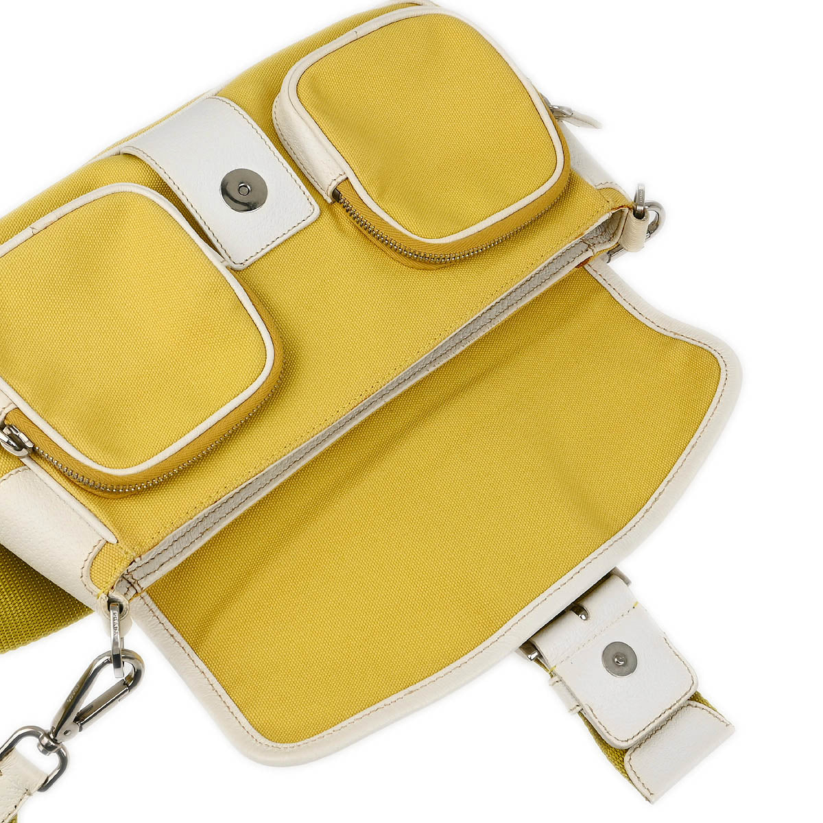 Prada Yellow Canvas Shoulder Bag - Image 10