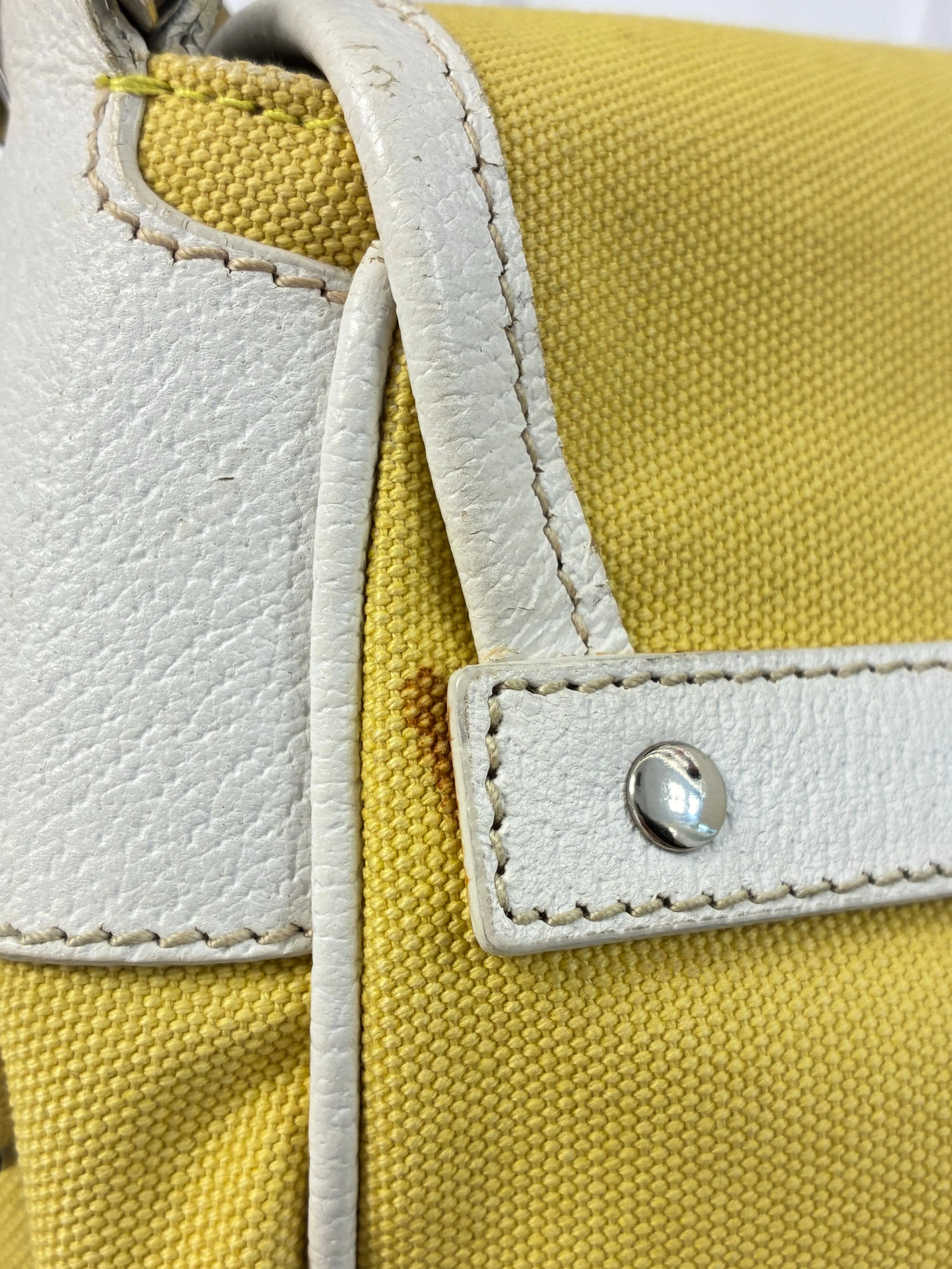 Prada Yellow Canvas Shoulder Bag - Image 11