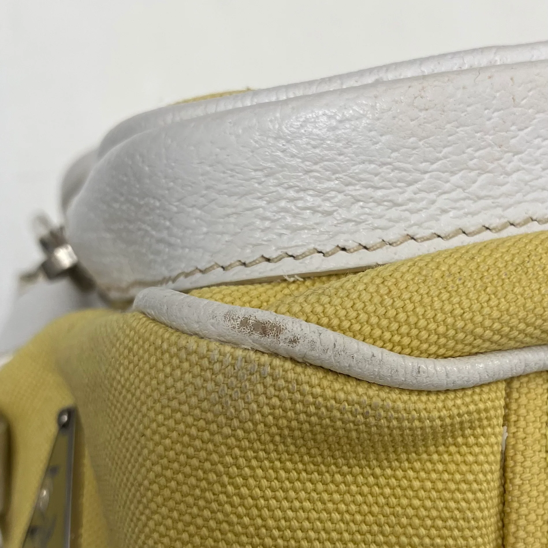 Prada Yellow Canvas Shoulder Bag - Image 12