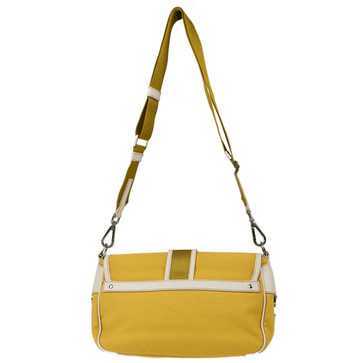 Prada Yellow Canvas Shoulder Bag - Image 2