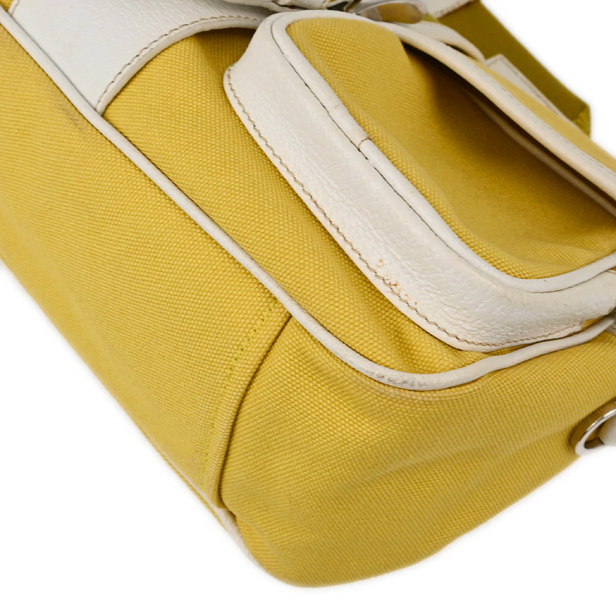 Prada Yellow Canvas Shoulder Bag - Image 3