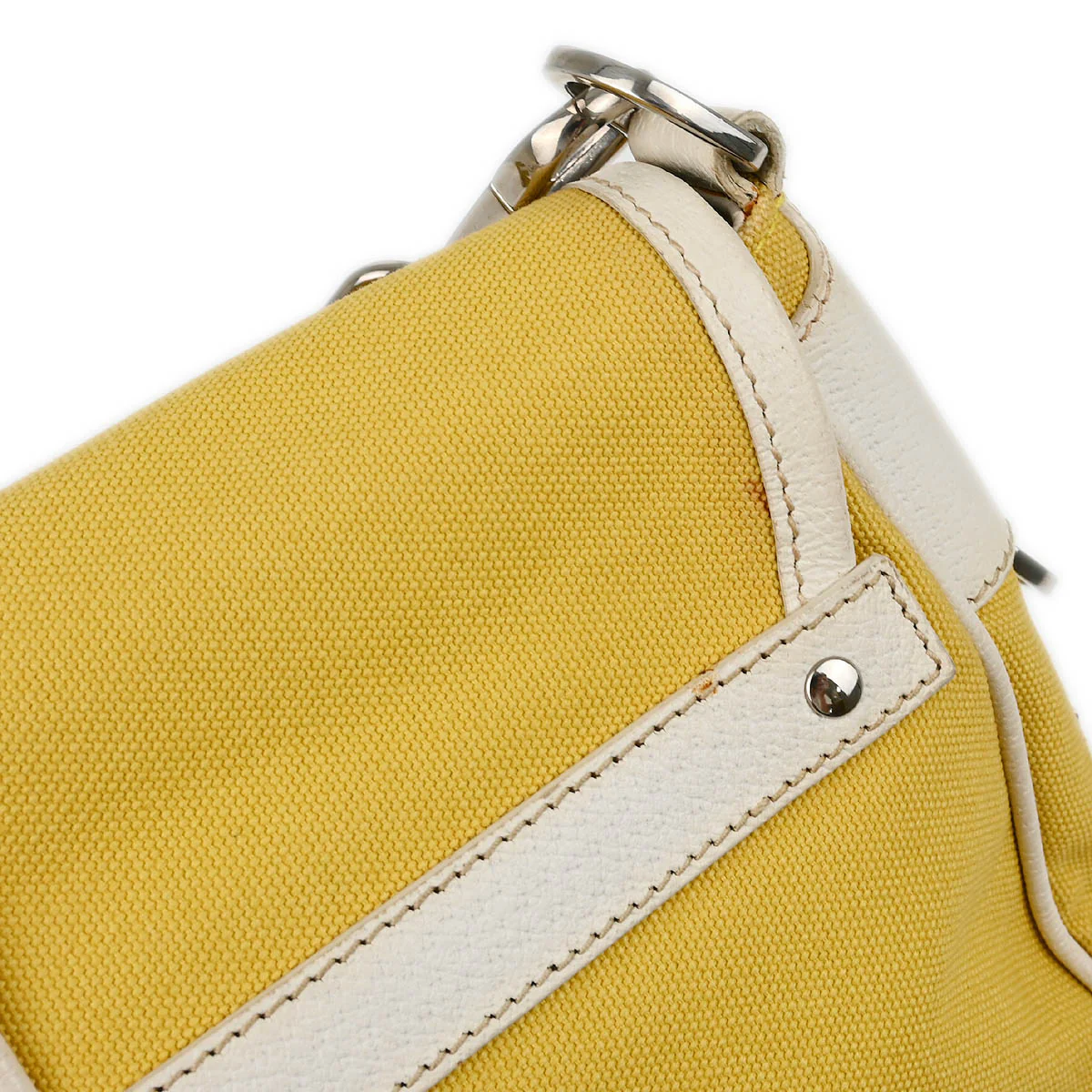 Prada Yellow Canvas Shoulder Bag - Image 4