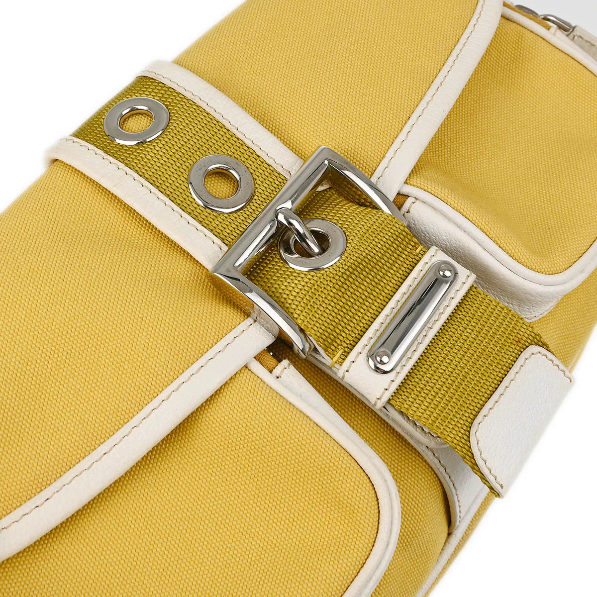 Prada Yellow Canvas Shoulder Bag - Image 5