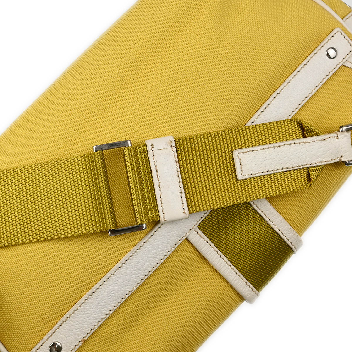 Prada Yellow Canvas Shoulder Bag - Image 6
