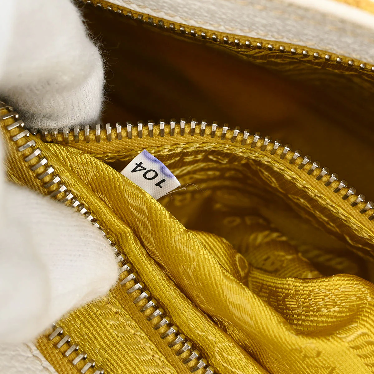 Prada Yellow Canvas Shoulder Bag - Image 8