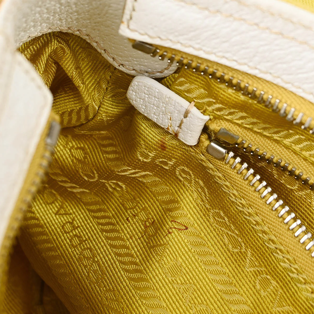 Prada Yellow Canvas Shoulder Bag - Image 9