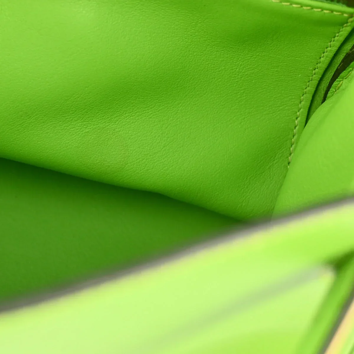 Hermes 1998 Apple Green Gulliver Kelly 28 Retourne 2way Shoulder Handbag - Image 8