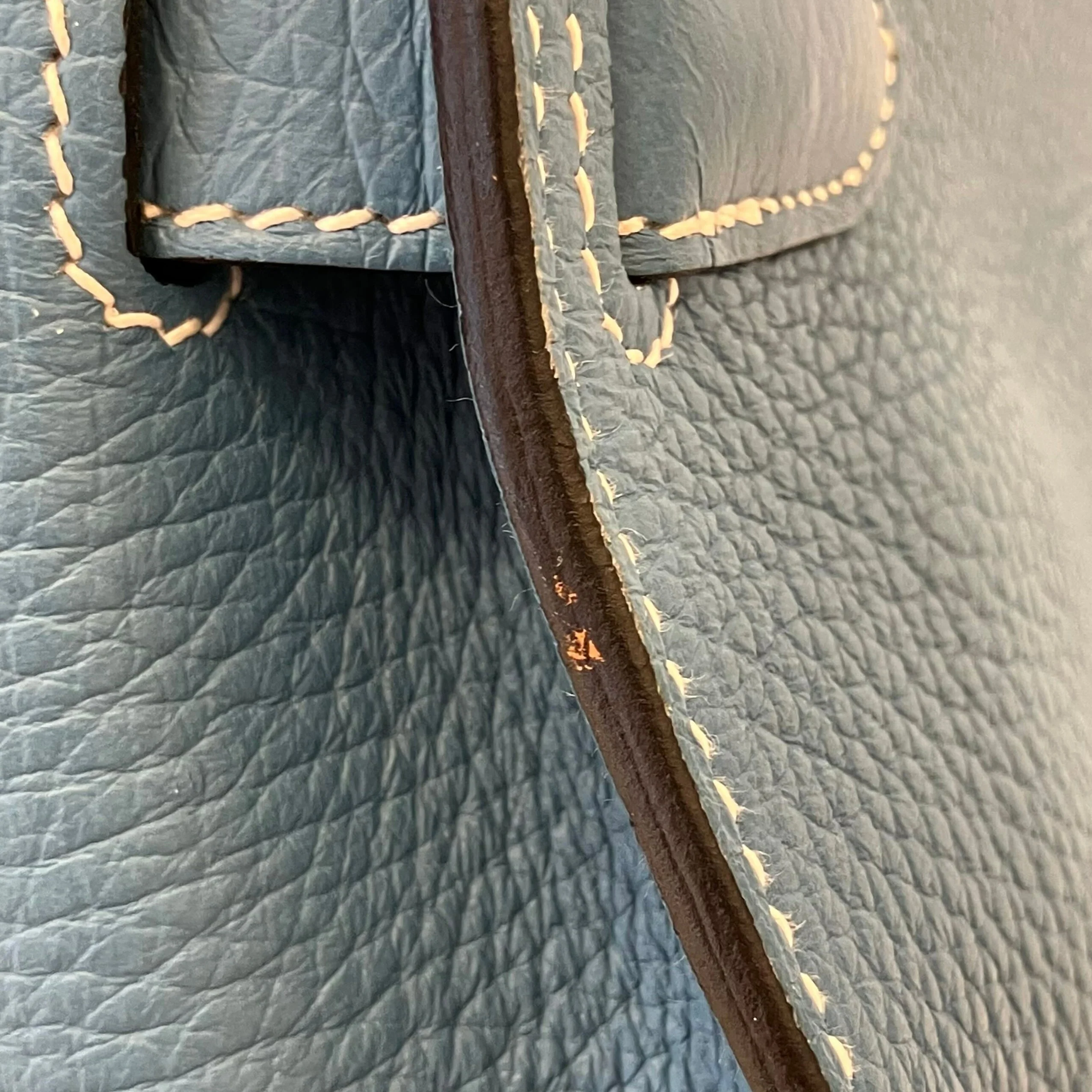 Hermes 2010 Blue Jean Taurillon Clemence Jypsiere 28 Shoulder Bag - Image 11