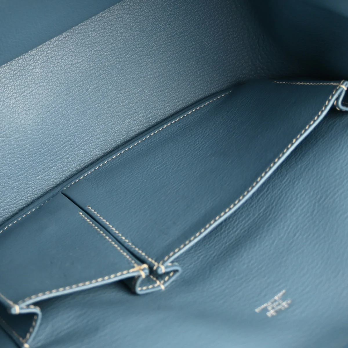 Hermes 2010 Blue Jean Taurillon Clemence Jypsiere 28 Shoulder Bag - Image 8