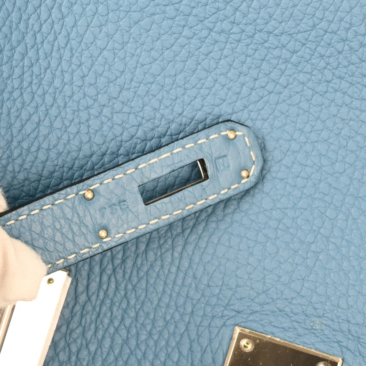 Hermes 2010 Blue Jean Taurillon Clemence Jypsiere 28 Shoulder Bag - Image 9