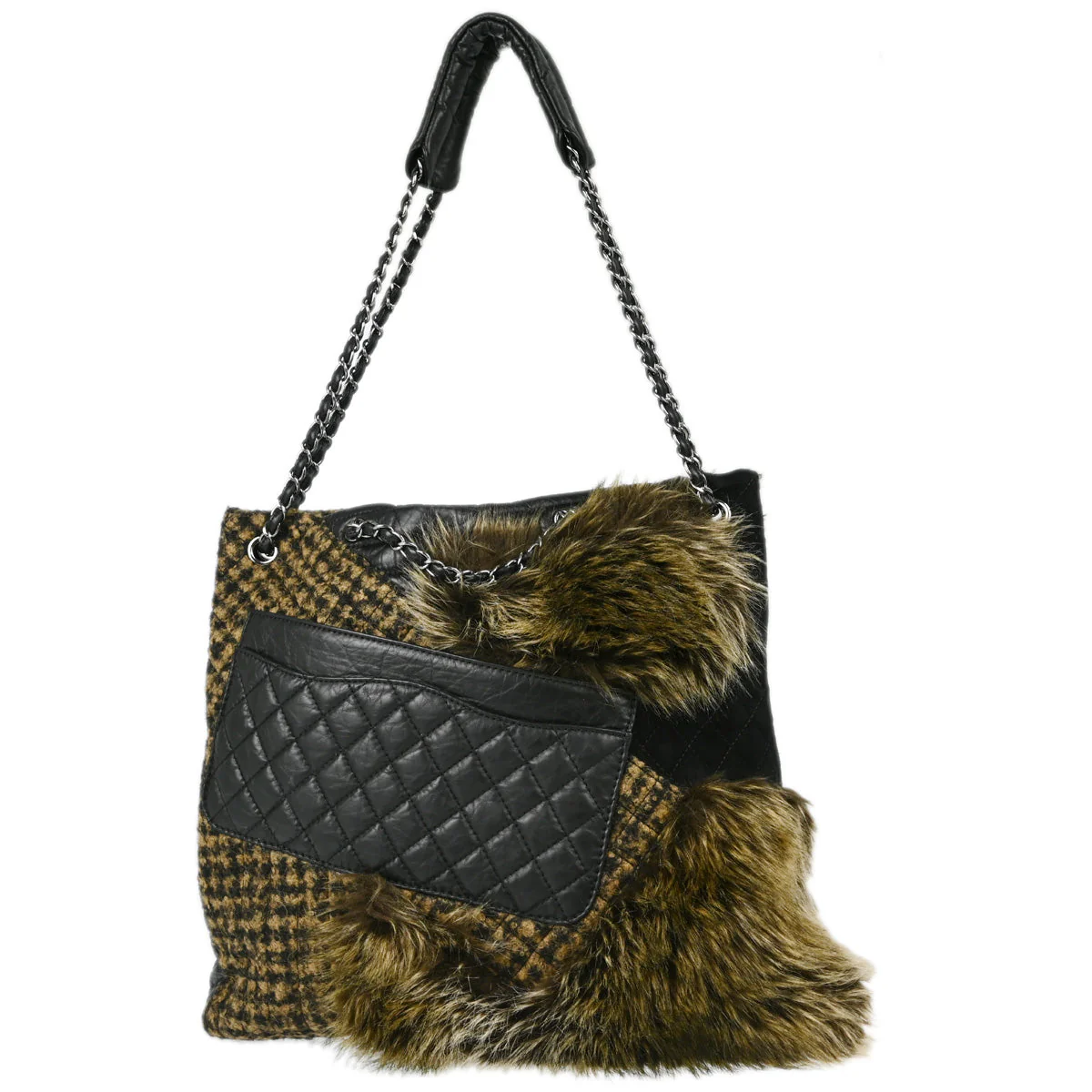 Chanel 2010-2011 Faux Fur Calfskin XL Tote Bag - Image 2