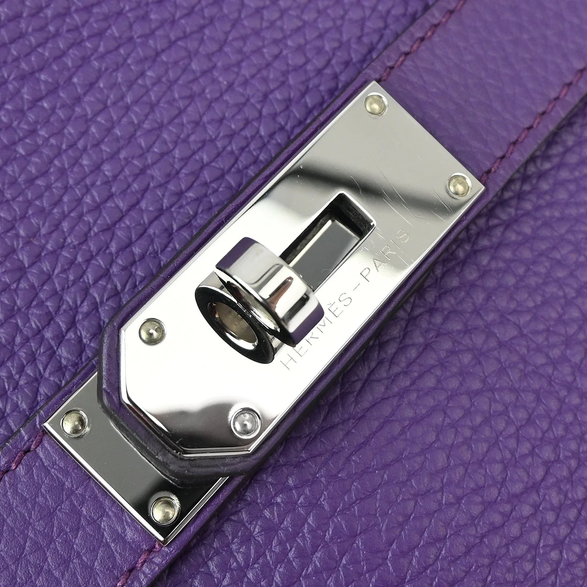 Hermes 2013 Purple Taurillon Clemence Jypsiere 34 Shoulder Bag - Image 5