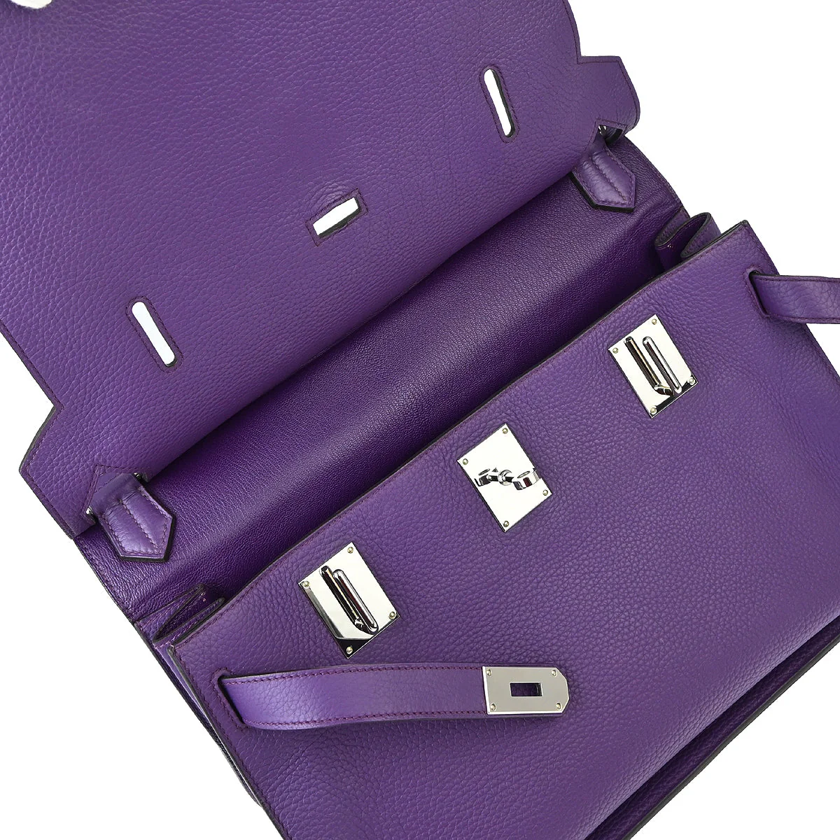 Hermes 2013 Purple Taurillon Clemence Jypsiere 34 Shoulder Bag - Image 6