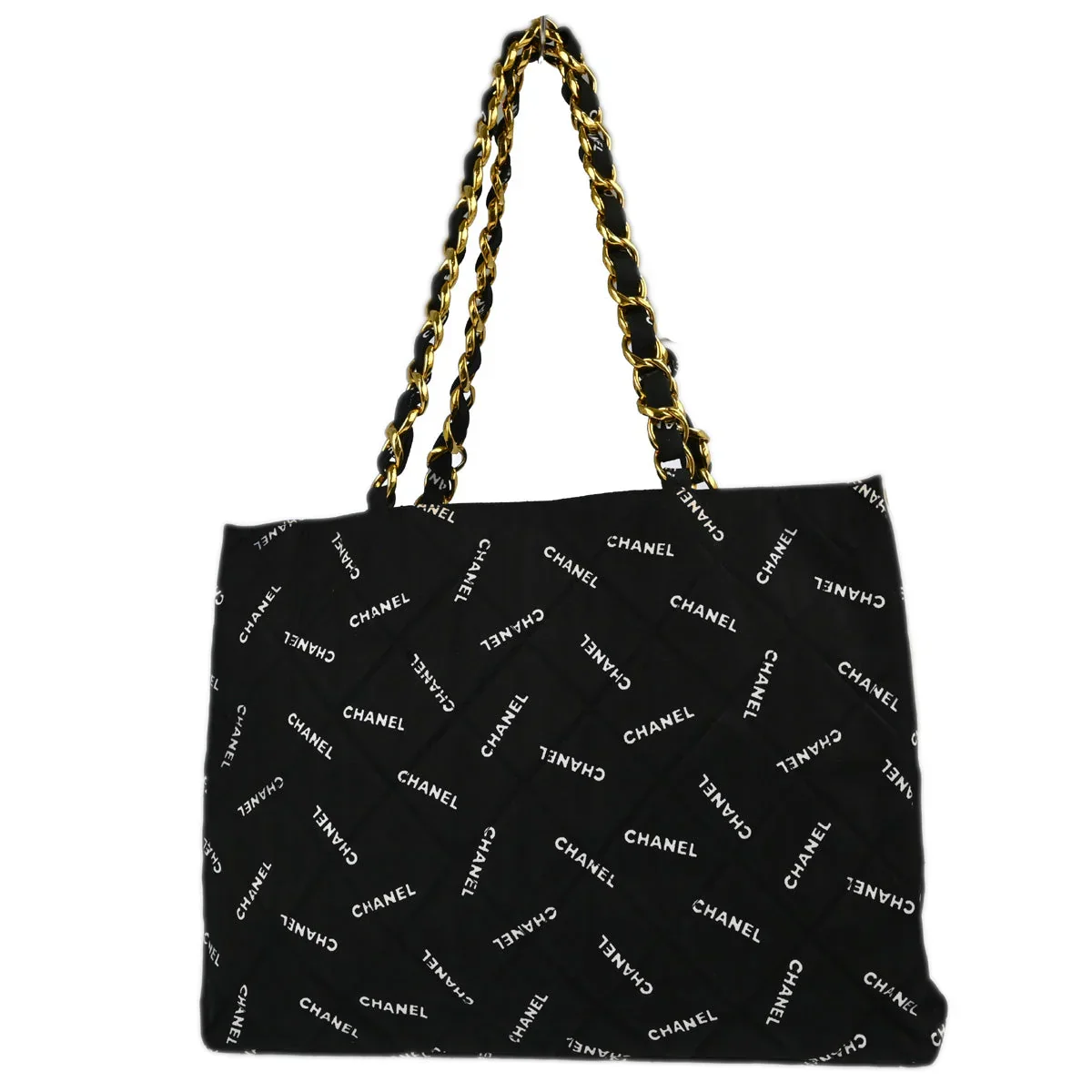 Chanel 1994-1996 Black Canvas Shoulder Tote Bag - Image 2