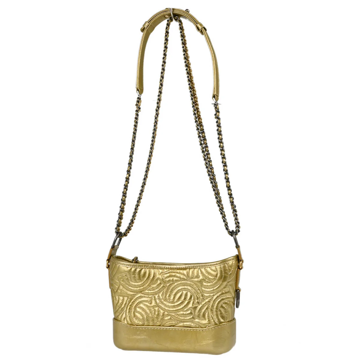 Chanel 2019 Gold Calfskin Small Gabrielle Shoulder Bag - Image 2