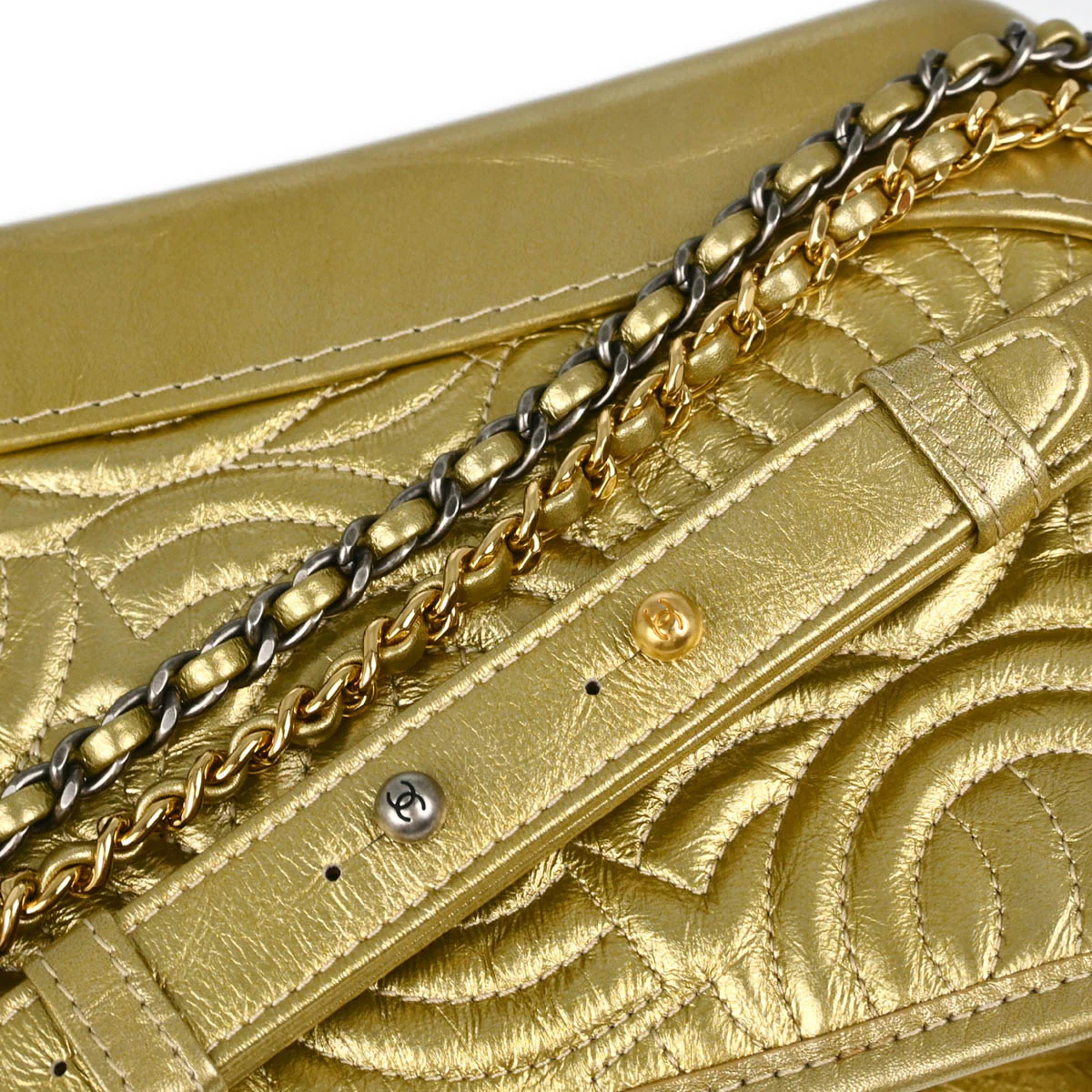 Chanel 2019 Gold Calfskin Small Gabrielle Shoulder Bag - Image 6