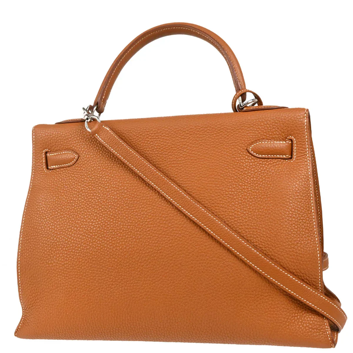 Hermes Gold Taurillon Clemence Kelly 32 Sellier Handbag - Image 2