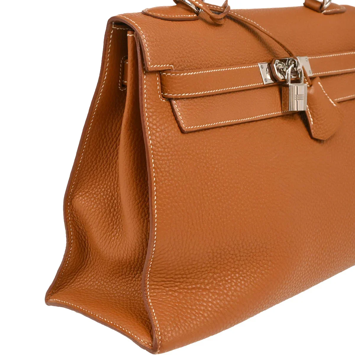 Hermes Gold Taurillon Clemence Kelly 32 Sellier Handbag - Image 3