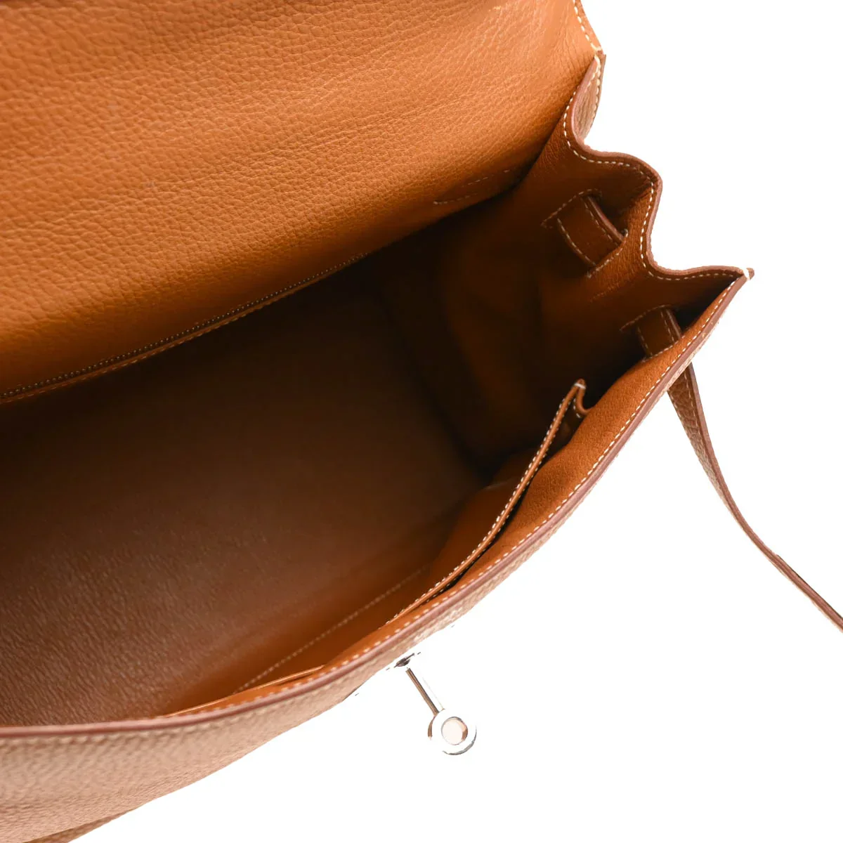 Hermes Gold Taurillon Clemence Kelly 32 Sellier Handbag - Image 4