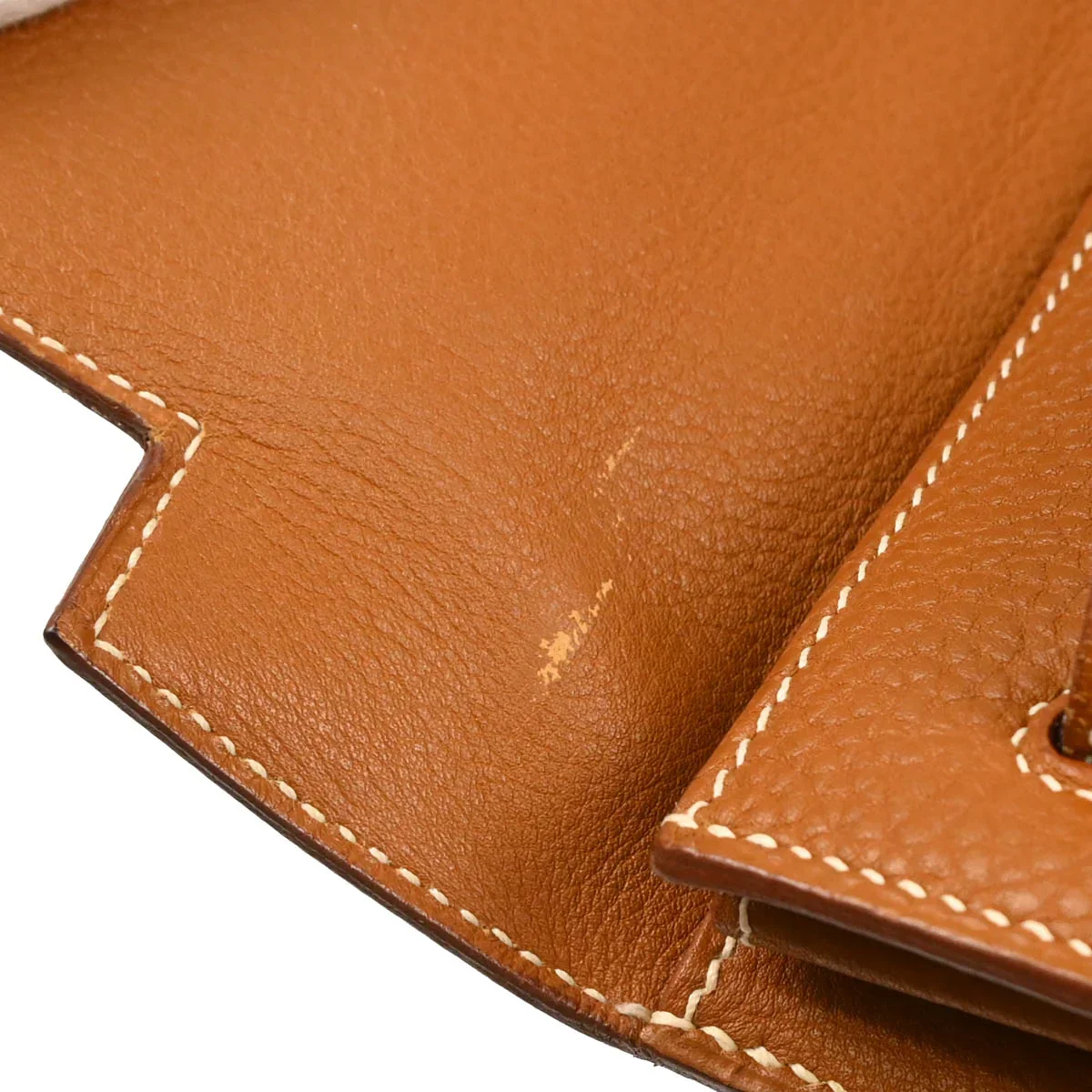 Hermes Gold Taurillon Clemence Kelly 32 Sellier Handbag - Image 7