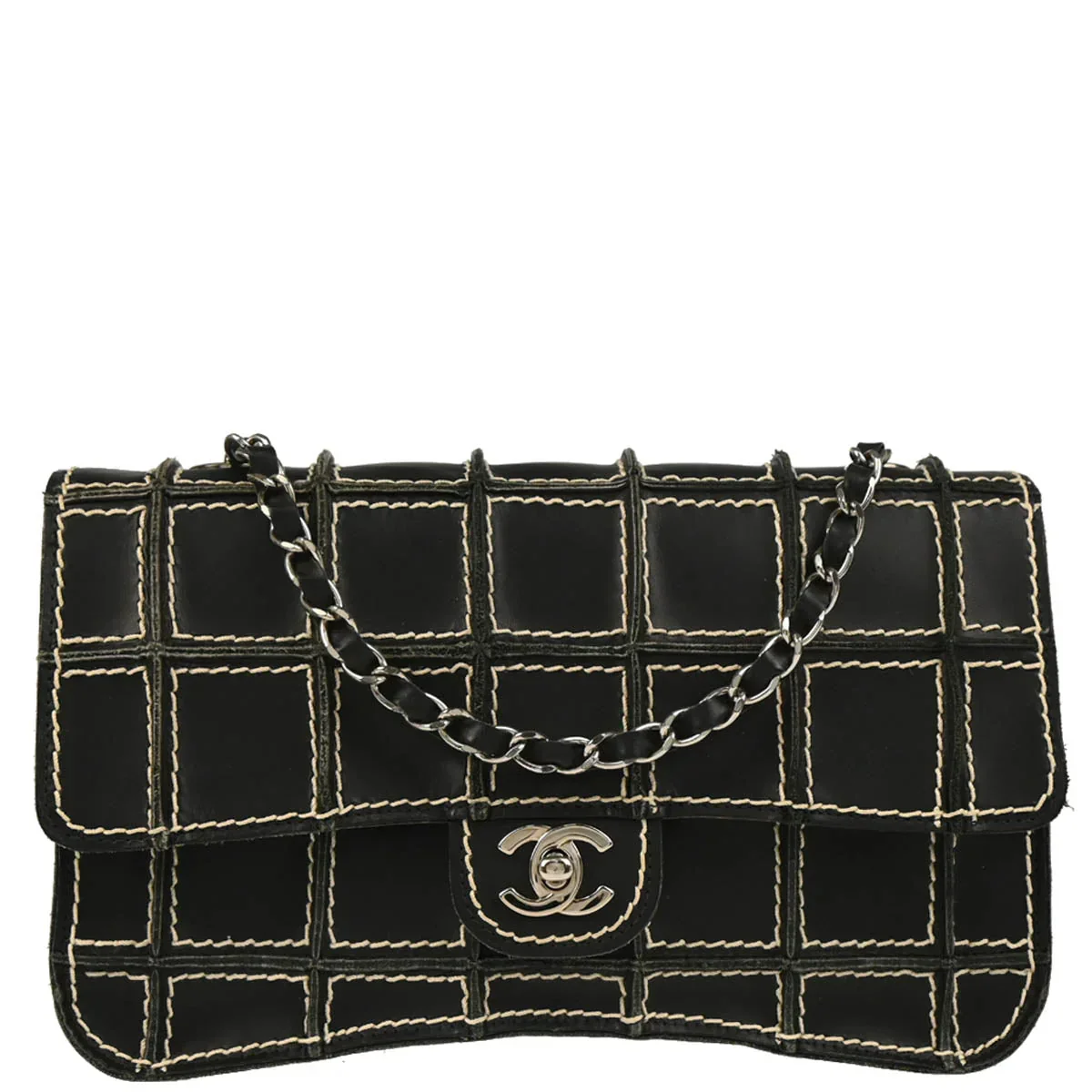 Chanel 2002-2003 Black Calfskin Shoulder Bag