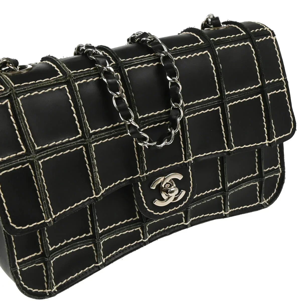 Chanel 2002-2003 Black Calfskin Shoulder Bag - Image 3