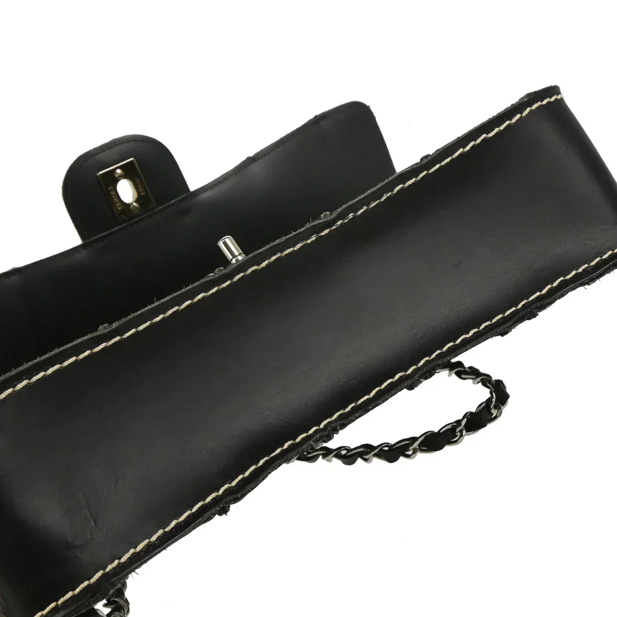 Chanel 2002-2003 Black Calfskin Shoulder Bag - Image 4