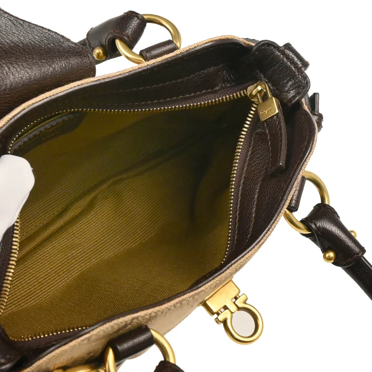 Salvatore Ferragamo Canvas Gancini Handbag - Image 5