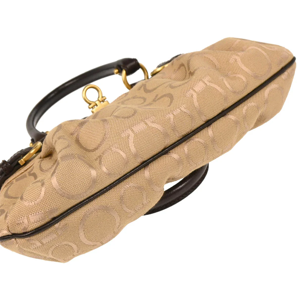 Salvatore Ferragamo Canvas Gancini Handbag - Image 6