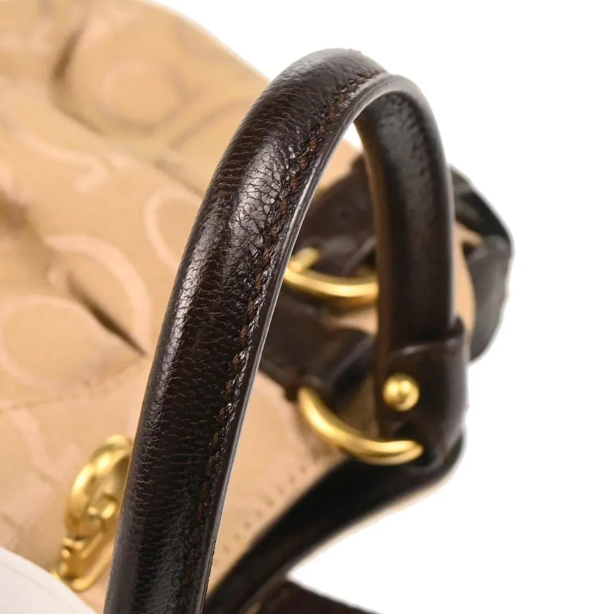Salvatore Ferragamo Canvas Gancini Handbag - Image 7