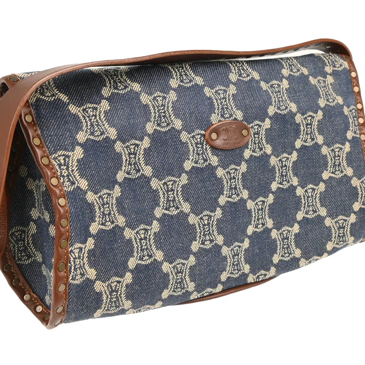 Celine Indigo Denim Macadam Handbag - Image 3