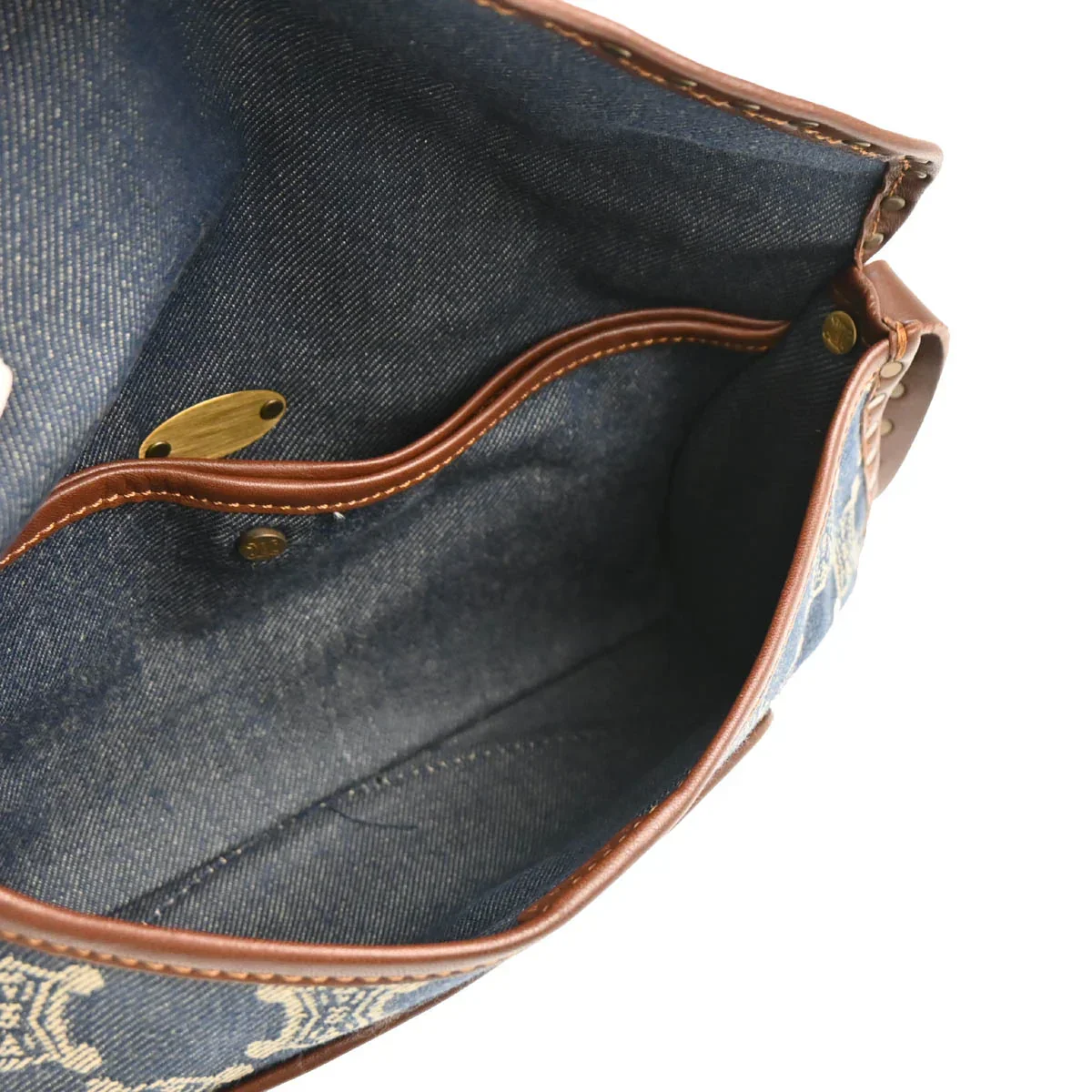 Celine Indigo Denim Macadam Handbag - Image 4