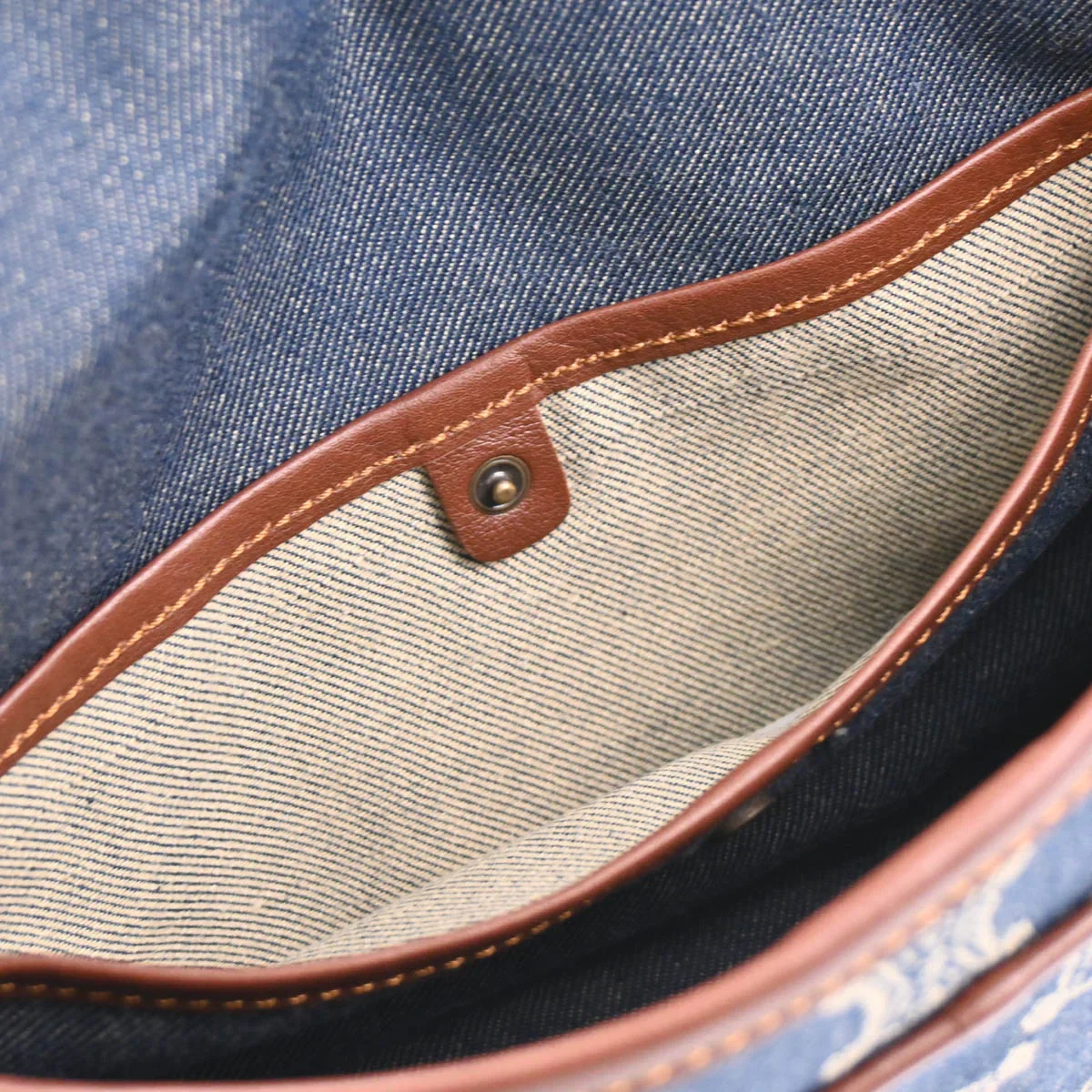 Celine Indigo Denim Macadam Handbag - Image 9