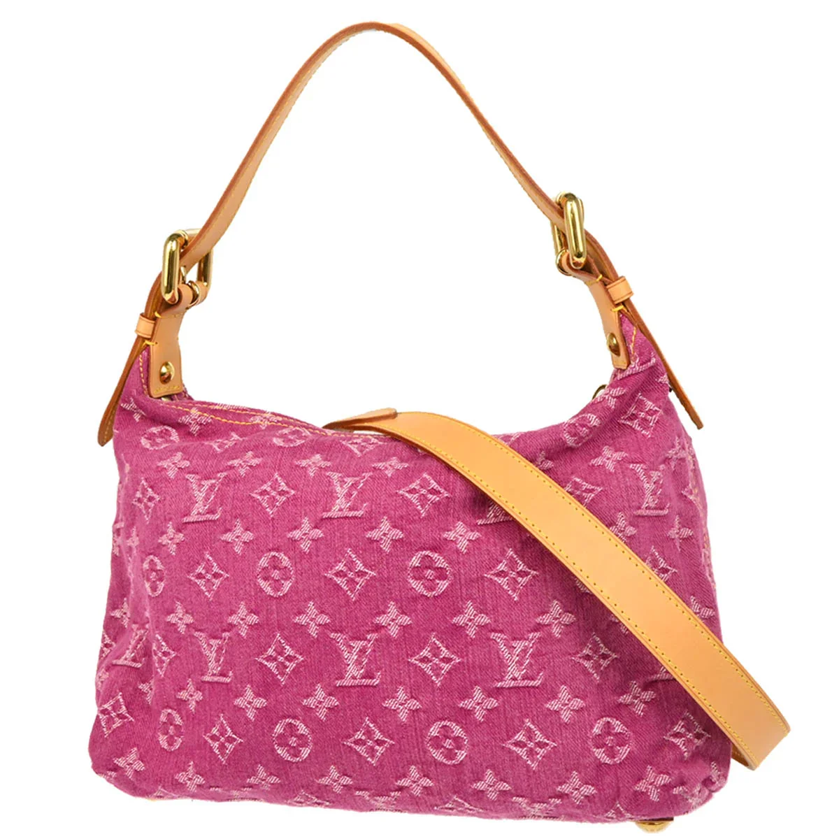 Louis Vuitton 2006 Pink Monogram Denim Baggy PM Shoulder Bag M95212 - Image 2