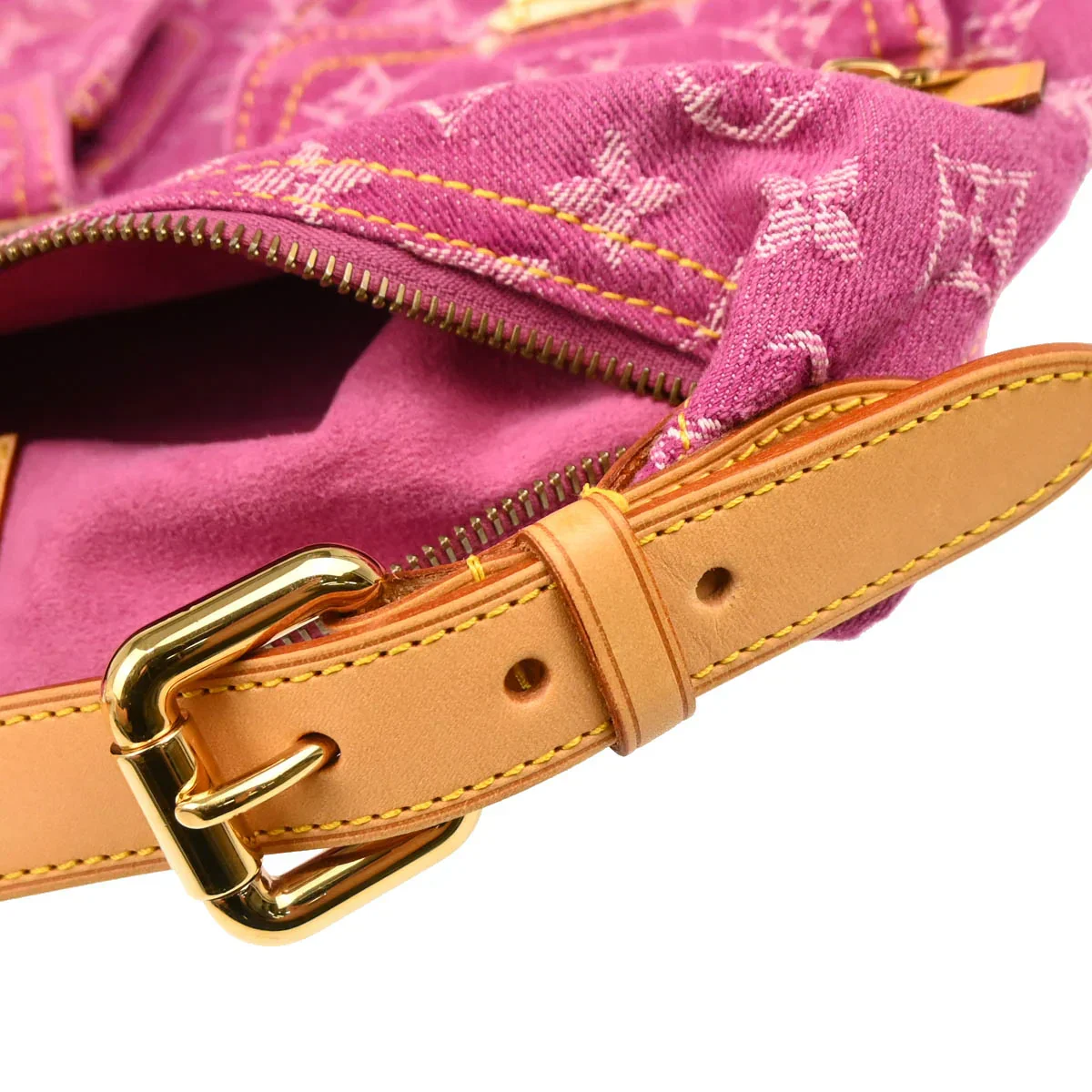 Louis Vuitton 2006 Pink Monogram Denim Baggy PM Shoulder Bag M95212 - Image 7