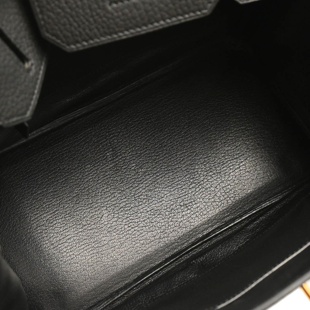 Hermes 2004 Black Taurillon Clemence Birkin 30 Handbag - Image 9
