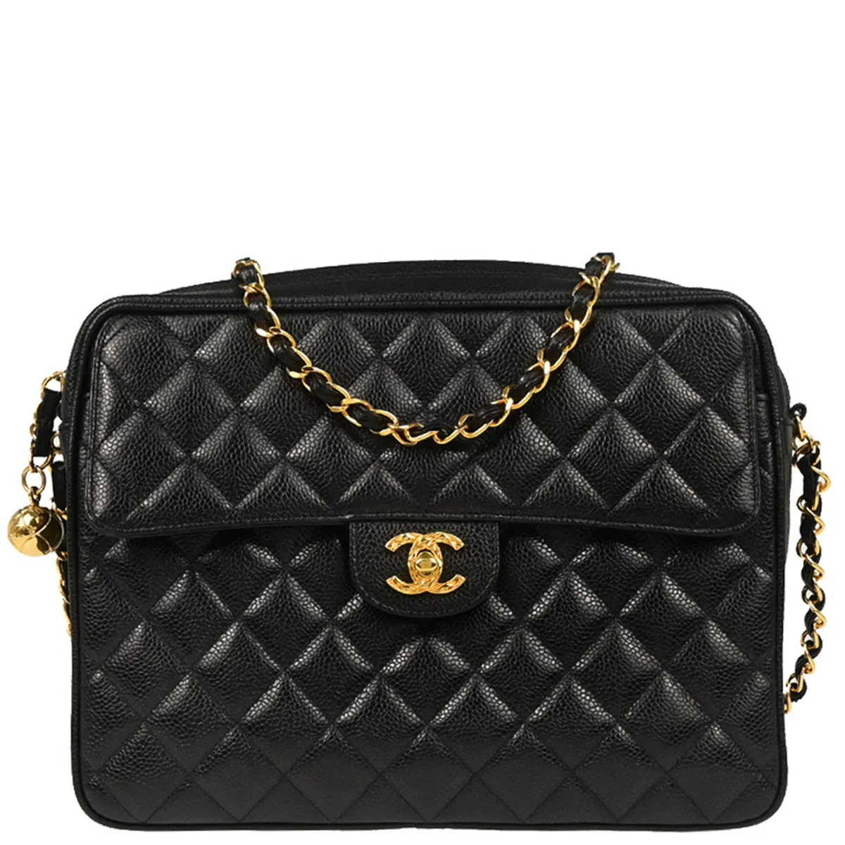 Chanel Black Caviar Camera Bag Large