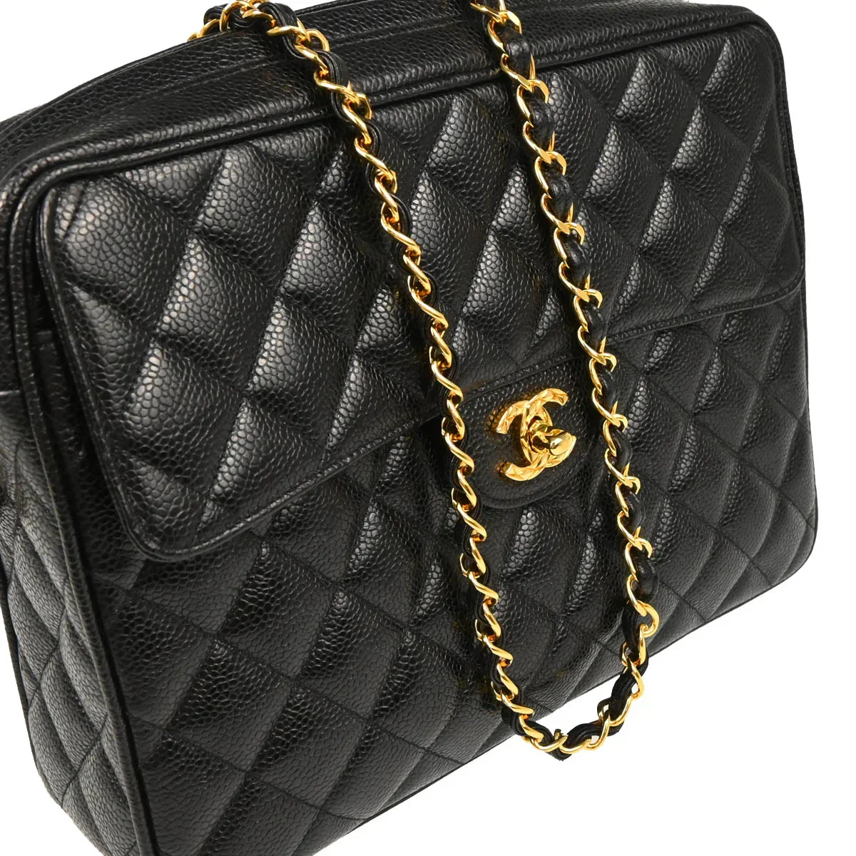 Chanel Black Caviar Camera Bag Large - Image 3